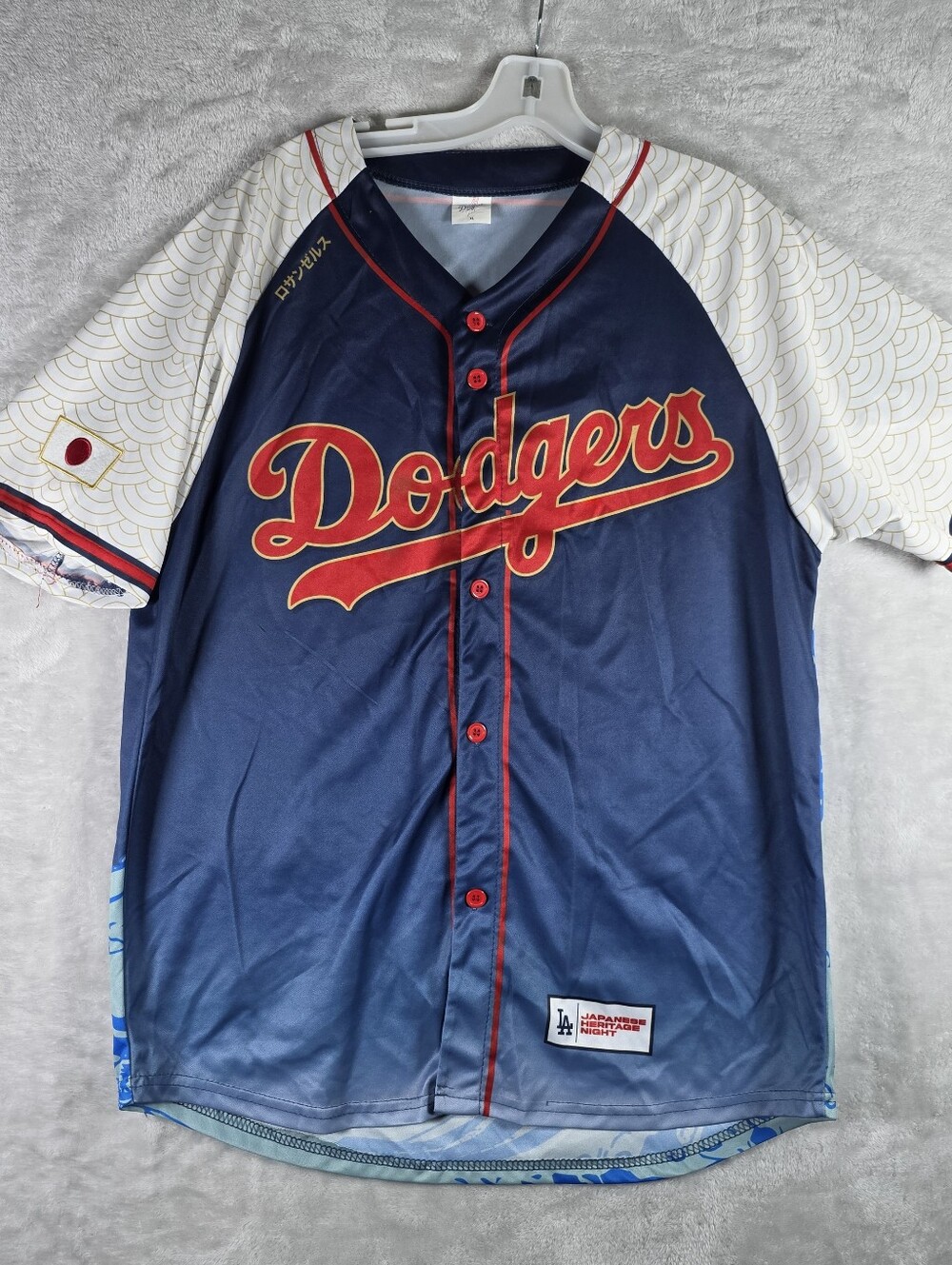 LA Dodgers Size XL Japanese Heritage Night Jersey Great Wave of Kanagawa 2023